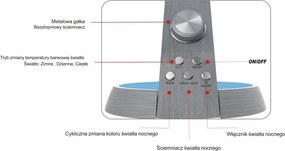 KAJA K-BL1063 SREBRNY BERKANE Ezüst Színű Asztali Lámpa 8W LED 790Lm 3000-6300K IP20