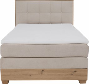 Elektromos állítható ágy, boxspring, bézs/artisan tölgy, 120x200, TIANA