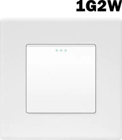 Villanykapcsoló 1G2W Lépcső Mechanikus Műanyag Keret Matt FI60 Fehér