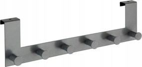 Acél ajtófogas, Wenko 39 x 11 x 5,5 cm, 6 akasztó