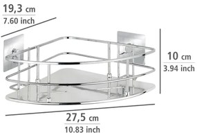 WENKO 23856800-Polc TURBO-LOC QUADRO ED. 27,5x19,3 cm rozsdamentes acél/fényes króm