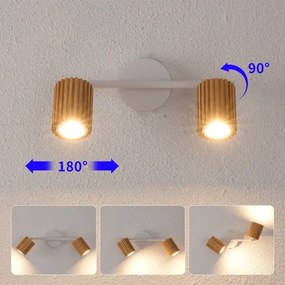 Brilagi - MODERN WOOD spotlámpa 2xGU10/8W/230V kaucsukfa/fehér