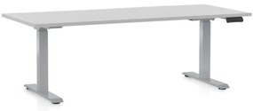 Állítható magasságú asztal OfficeTech D, 180 x 80 cm, szürke alap, világos szürke