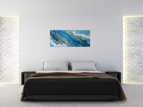 Kép - Világoskék márvány arannyal II. (120x50 cm)