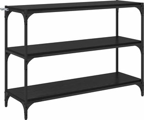 vidaXL Könyvespolc Musta tammi 100 x 33 x 70,5 cm Műszaki fa és vas