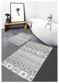 Fekete-fehér fürdőszobai kilépő szett 2 db-os 60x100 cm – Mila Home