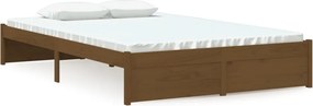 vidaXL Small Double mézbarna tömör fa ágykeret 120 x 190 cm