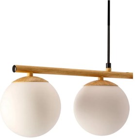 Fehér-natúr színű függőlámpa üveg búrával Carrine – Candellux Lighting