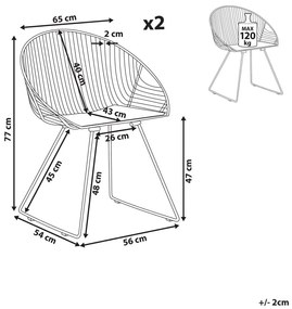 Étkezőszék szett 2 db Auron (ezüst). 1009923