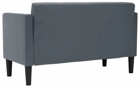 sötétszürke bársony loveseat kanapé 111 cm