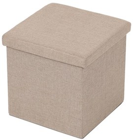 Tárolós Puff, Bézs Szövet. TAB-461 CRM2