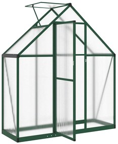 zöld alumínium melegház alapvázzal 169 x 58 x 195 cm