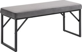 HOMCOM Bárszék, Kárpitozott Velúrviselet, Ágyvégi Pad Acél Lábakkal, Cipőpadló a Hálószobába, Nappaliba, Előszobába 100 x 35 x 47 cm Sötétszürke | Aos