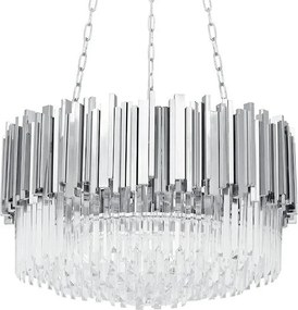 KING HOME DW-D5688S-SILVER IMPERIAL Kristály Függesztett Lámpa Átlátszó, Ezüst E14 IP20