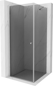 Mexen Pretoria, zuhanykabin 100 (ajtó) x 100 (fal) cm, 6mm szürke üveg, króm profil, 852-100-100-01-40