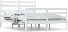 vidaXL fehér tömör fenyőfa ágykeret 120 x 200 cm