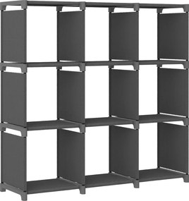 vidaXL 9 rekeszes szürke szövet bemutató polc 103 x 30 x 107,5 cm