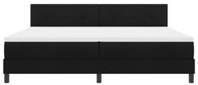 Boxspring Ágy Matraccal &amp; LED Fény Fekete 200x200 cm Szövet