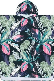 Poncsó törölköző NIGHT BLOSSOM fekete 80×145 cm