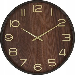 Falióra Függő Kerek Barna Arany Mutatók Ø 38 cm Elemes