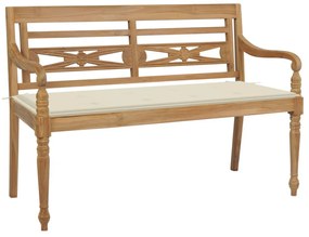 tömör tíkfa Batavia pad krémszínű párnával 120 cm