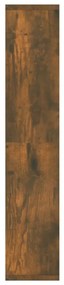 füstös tölgy színű tükrös szekrény LED-ekkel 91 x 15 x 76,5 cm