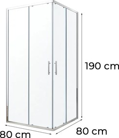 Soul 80x80 cm szögletes zuhanykabin tálca nélkül