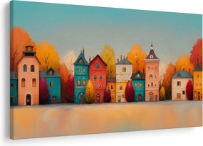 Kép - Őszi falu (90x60 cm)