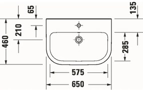 Duravit 23986500002 - Függesztett D-CODE mosdó 65x46 cm kerámia/fényes fehér