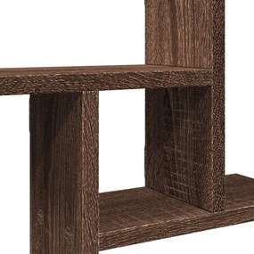 2 db barna tölgyszínű szerelt fa fali polc 50 x 12 x 50 cm