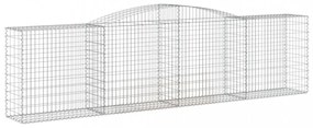 vidaXL 15 db íves horganyzott vas gabion kosár 400x50x100/120 cm