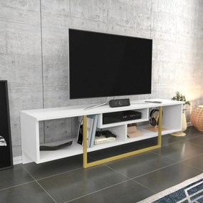 TV szekrény Asal 150 - White, Gold