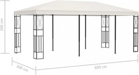 krémszínű szövetpavilon 3 x 6 m