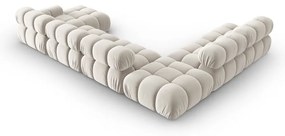 Bézs bársony moduláris sarokkanapé (bal oldali-U alakú) Bellis – Micadoni