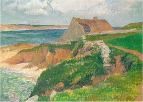 Üveg kép - Henri Moret, The Island of Raguenez, Brittany, reprodukciók (70x50 cm)
