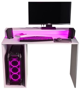 Sarok Gamer PC asztal Garrick 2 (biely) (LED RGB világítással). Akció -6%. 1064136