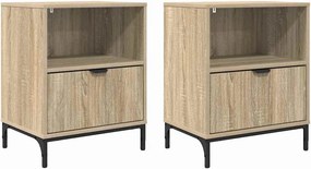vidaXL Éjjeliszekrény 2 pcs sonoma tölgy 49 x 36 x 61 cm Faanyag