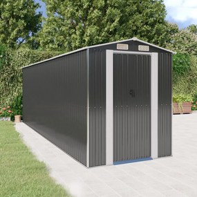 antracitszürke horganyzott acél kerti fészer 192 x 606 x 223 cm