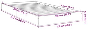 sonoma tölgy színű szerelt fa ágykeret matrac nélkül 100x200 cm