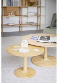 Natúr színű kerek dohányzóasztal tölgyfa dekorral 60x60 cm Hobart – Rowico