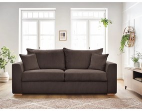 Barna kordbársony kinyitható kanapé 225 cm Augustin – Bobochic Paris