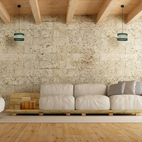 Csillár zsinóron HELEN 1xE27/15W/230V átm. 25 cm zöld/arany