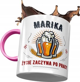 Rózsaszín Bögre Marika Feleség Barátnő Ajándék Nyomtatott Fotóval