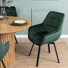 Forgószék zöld bársony kárpittal – LUNA