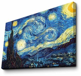 Vászon falikép, Vincent van Gogh másolat, Csillagos éj, kék - NUIT ETOILEE