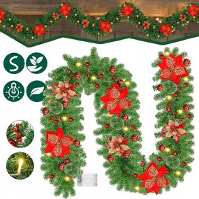 Karácsonyi Girland Alakú Díszek, Karácsonyi Koszorú Led Lámpákkal