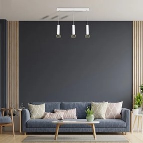 Csillár zsinóron DANTE 3xGU10/25W/230V fehér/arany