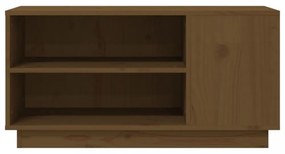 mézbarna tömör fenyőfa TV-szekrény 80x35x40,5 cm