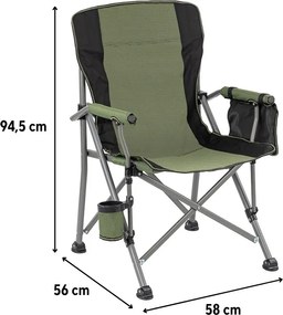 Leziter Comfort karfás horgász szék pohártartóval zöld