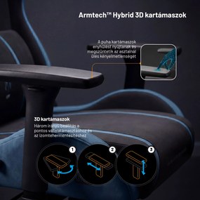 Szövet gamer szék fekete-kék Diablo X-One 2.0 Night Blue King